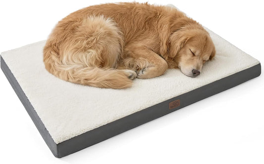 XL Dog Beds Large Sized Dog -Orthopedic Flat Extra Large Pet Beds with Removable Washable Cover, Egg Crate Foam Mat, Suitable for Pet up to 100 Lbs