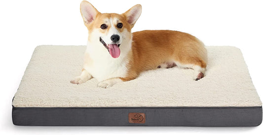 Dog Bed Medium Size Dog - Orthopedic Flat Puppy Beds with Removable Washable Cover, Egg Crate Foam Pet Mat, Suitable for Pet up to 35 Lbs